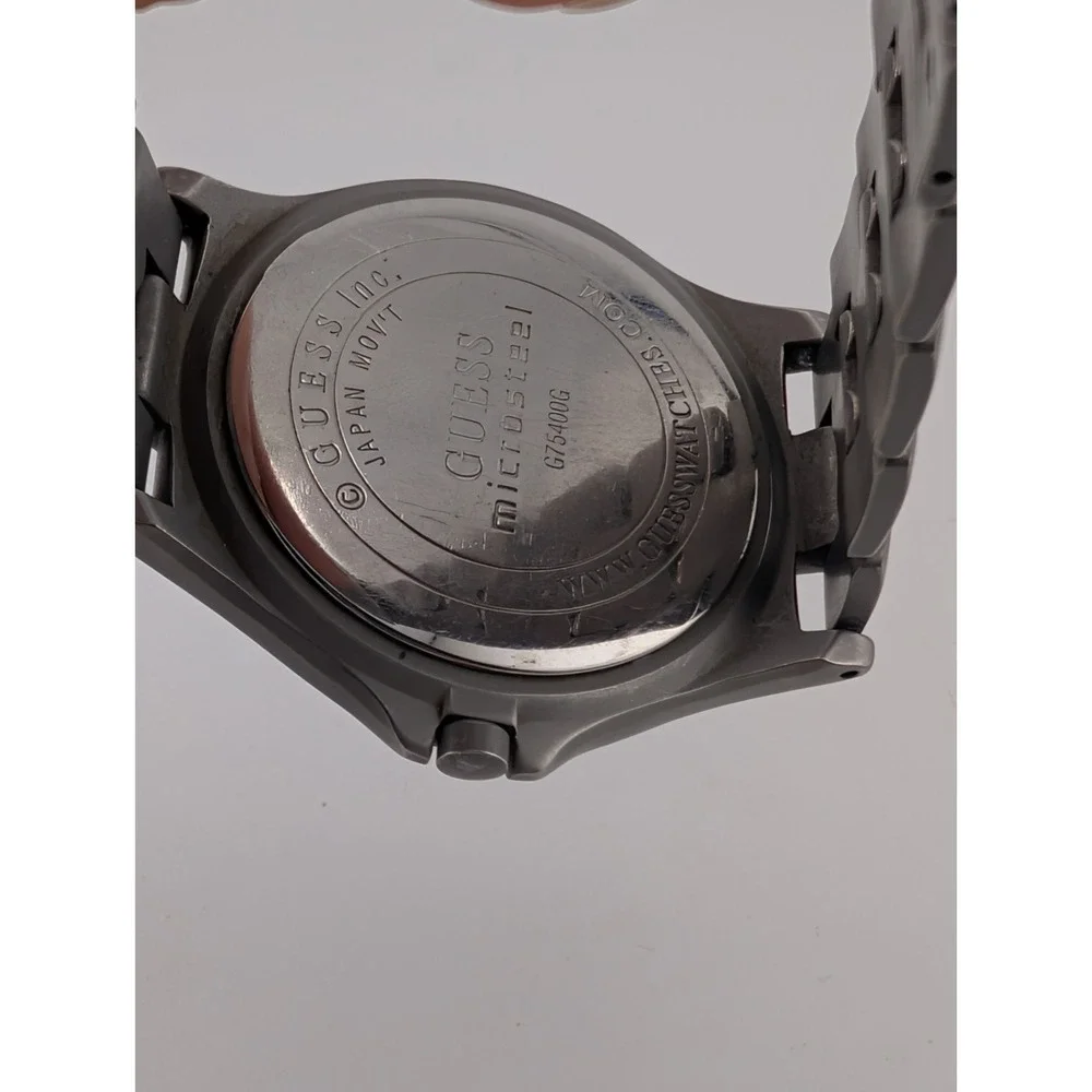 Guess Microsteel Men's Watch G75400G Silver Ultra-Thin Case New Batter 7